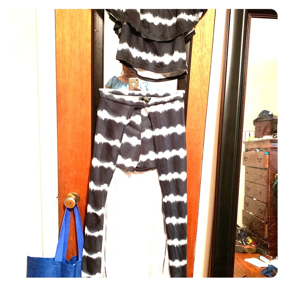 Navy and white tie dye two piece